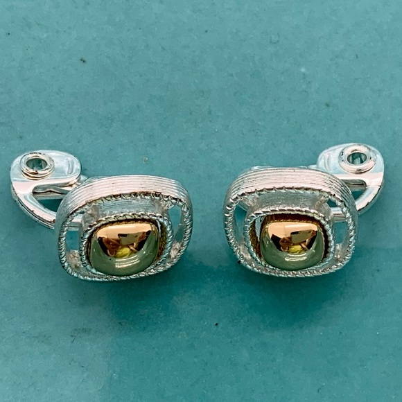 HMN Two Tone Clip On Earrings - Picture 6 of 9